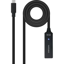 Nanocable USB-C M/H Cable 5m Negro (10.01.1311)