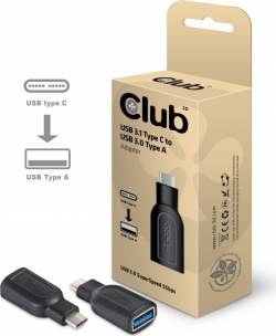 Imagen de Adaptador Club 3D USB-C 3.1/M a USB-A 3.0/H (CAA-1521)