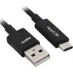 Cable Approx USB-A/M a USB-C/M 1m Negro (APPC39)