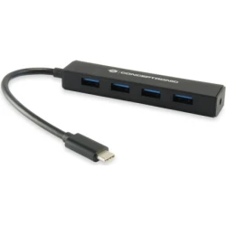 Hub CONCEPTRONIC USB-C a 4xUSB-A 3.0 Negro (CTC4USB3)