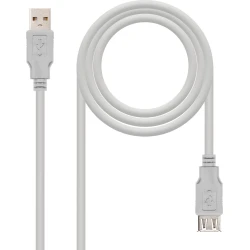Nanocable USB-A/M a USB-A/H 3m Beige (10.01.0204)