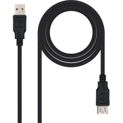 Imagen de Nanocable USB-A/M a USB-A/H 3m Negro (10.01.0204-BK)