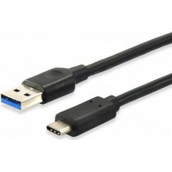 Cable EQUIP USB-A/M a USB-C/M 0.25m Negro (EQ128343)