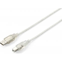 Cable EQUIP USB2.0 A-B Transparente 1m (EQ128653) [foto 1 de 2]