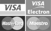 Aceptamos pagos con Visa, Mastercard, Maestro, Iupay