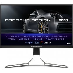 AOC Porsche PD27S LED display 68,6 cm (27``) 2560 x 1440 Pixeles Quad HD LCD Negro, Gris [foto 1 de 2]