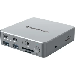 Conceptronic DONN25G base para port&aacute;til y replicador de puertos Al&aacute;mbrico USB 3.2 Gen 2 (3.1 Gen 2) Type-C Plata