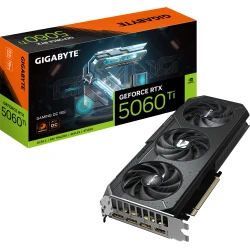 GIGABYTE GeForce RTX 5060 Ti GAMING OC 16G Tarjeta Gr&aacute;fica – 16 GB GDDR7, 128 bits, PCI-E 5.0, 2647 MHz Frecuencia del n&uacute;cleo, 3 x DisplayPort, 1