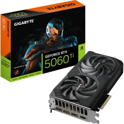 GIGABYTE GeForce RTX 5060 Ti WINDFORCE 8G Tarjeta Gr&aacute;fica – 8 GB GDDR7, 128 bits, PCI-E 5.0, 2572 MHz Frecuencia del n&uacute;cleo, 3 x DisplayPort, 1 x