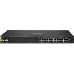 Hewlett Packard Enterprise Aruba 6100 24G Class4 PoE 4SFP+ 370W Gestionado L3 Gigabit Ethernet (10/100/1000) Energͭa sobre Ethernet (PoE) 1U Negro [foto 1 de 2]