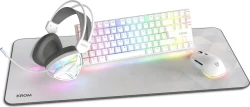 Krom NXKROMKLASS teclado Rat&oacute;n incluido Juego USB QWERTY Ingl&eacute;s Blanco