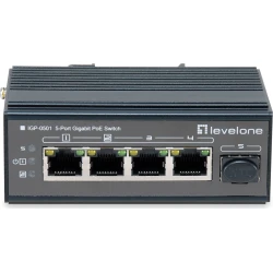 LevelOne IGP-0501 switch Gigabit Ethernet (10/100/1000) Energ&iacute;a sobre Ethernet (PoE) Negro
