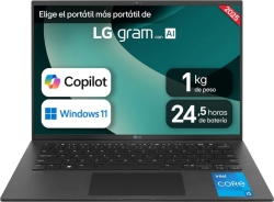 LG 14Z90RU-G.AP55B ordenador portatil Intel&reg; Core&trade; i5 i5-1334U Port&aacute;til 35,6 cm (14``) WUXGA 16 GB LPDDR4x-SDRAM 512 GB SSD Wi-Fi 6E (802.11ax) Win