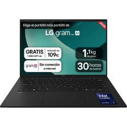 LG Gram 14Z90T-G.AD8BB ordenador portatil Intel Core Ultra 7 255H Port&aacute;til 35,6 cm (14``) WUXGA 32 GB LPDDR5x-SDRAM 2 TB SSD Wi-Fi 6E (802.11ax) Windo
