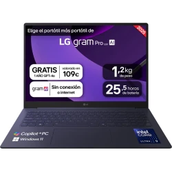 LG Gram Pro 16Z90TS-G.AU99B ordenador portatil Copilot+ PC Intel Core Ultra 9 288V Port&aacute;til 40,6 cm (16``) 2.5K 32 GB LPDDR5x-SDRAM 1 TB SSD Wi-Fi 7 (