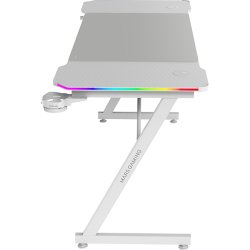 Mars Gaming MGD-X140RGB, Mesa Gaming Ergon&oacute;mica, Iluminaci&oacute;n ARGB con Mando, Fibra de Carbono, Alfombrilla XXL, Soporte Auriculares y Bebida, Gesti