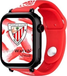 Save Family PLUS SmartWatch Ed. Athletic Club Bilbao con GPS y llamada Negro Correa Silicona Roja NO INCLUYE SIM