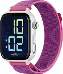 SaveFamily SaveWatch Plus 2 Reloj Inteligente para ni&ntilde;os 4G Esfera Blanca correa Tela Frambuesa