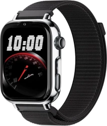 SaveFamily SaveWatch Plus 2 Reloj Inteligente para ni&ntilde;os 4G Esfera Plata correa Tela Negra