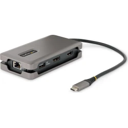 StarTech.com Adaptador Multipuertos USB-C - HDMI/DP 4K a 60Hz - Hub Ladr&oacute;n USB de 3 Puertos - Power Delivery de Paso de 100W - GbE - Docking Station