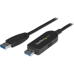 StarTech.com Cable de Transferencia de Datos USB 3.0 tipo-A macho a macho para ordenadores Mac y Windows - negro