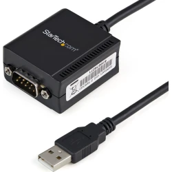 StarTech.com Cable USB a Puerto Serie Serial RS232 DB9 con Retención del Puerto de Asignación COM - Negro [foto 1 de 2]