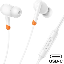 Borofone BM92 Auriculares con Micr&oacute;fono y Conexi&oacute;n USB-C Blanco