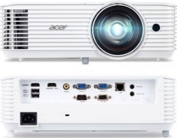 Acer Proyector S1386WHN DLP 3D Lumenes 3.600 Resolucion nativa 1280x800 WXGA Resolucion maxima 1920x1200 WUXGA Relacion aspecto nativo 4:3 Relacion aspecto compatible 16:9 Contraste 20.000:1 HDMI 2xVGA RCA VGA-out USB RS232 Ethernet WiFi Salida audio MINI JACK Altavoz interno 16W Mando a distancia Bolsa transporte Dimensiones 313x255.3x114mm Blanco (Corta Distancia) distancia de proyeccion 0.4 a 3.8 metros Peso 3.1Kg