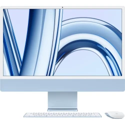 Apple iMac 24`` Retina 4.5K Chip M3 con CPU de 8 nucleos 8GB de memoria unificada 256GB SSD GPU de 10 nucleos dos puertos Thunderbolt/USB 4 dos puertos USB 3 Gigabyte Ethernet Magic Keyboard con Touch ID Azul [foto 1 de 5]