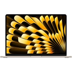 Apple MacBook Air 15.3`` Chip M3 con CPU de 8 nucleos 16GB de memoria unificada 512GB SSD Grafica M2 GPU de 10 nucleos Pantalla Liquid Retina Camara FaceTime HD a 1080p Teclado Magic Keyboard Retroiluminado con Touch ID Trackpad Force Touch Blanco Estrella
