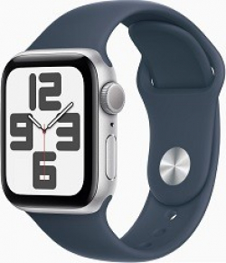 Apple Watch serie SE GPS Caja de aluminio Plata de 40mm con Correa deportiva Azul Tempestad Talla S/M [foto 1 de 4]