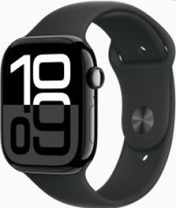 Apple watch series 10 gps + celular caja de aluminio negro azabache 46mm, color de correa negra corre deportiva talla m/l