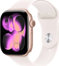 Apple Watch Series 11 GPS Caja de Aluminio oro rosa 46mm, color de Correa Rosa rubor Correa deportiva Talla M/L