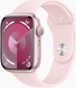 Apple watch series 9 gps caja de aluminio rosa de 45mm con correa deportiva rosa claro talla m/l [foto 1 de 5]
