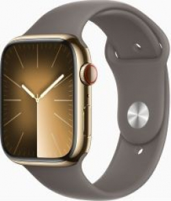 Apple Watch Series 9 GPS + Cellular Caja de acero inoxidable Oro de 41mm con Correa deportiva Arcilla Talla M/L [foto 1 de 5]