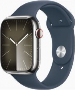 Apple Watch Series 9 GPS + Cellular Caja de acero inoxidable Plata de 41mm con Correa deportiva Azul Tempestad Talla M/L [foto 1 de 5]