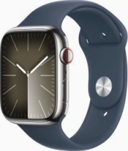 Apple Watch Series 9 GPS + Cellular Caja de acero inoxidable Plata de 41mm con Correa deportiva Azul Tempestad Talla S/M [foto 1 de 5]