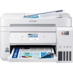 Epson Impresora Multifuncion EcoTank ET-4856 Inyeccion de Tinta color A4 Wifi 1440x720ppp Impresion monocromo 15.5ppm Color 5ppm Bandeja entrada papel 250 hojas total Wifi direct Airprint Fax impresion duplex LCD Peso 9Kg Blanca