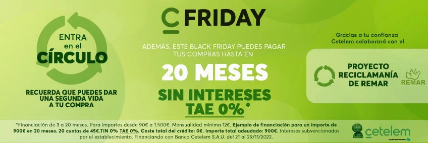 Campaña Black Friday Cetelem 20 meses 0% TAE